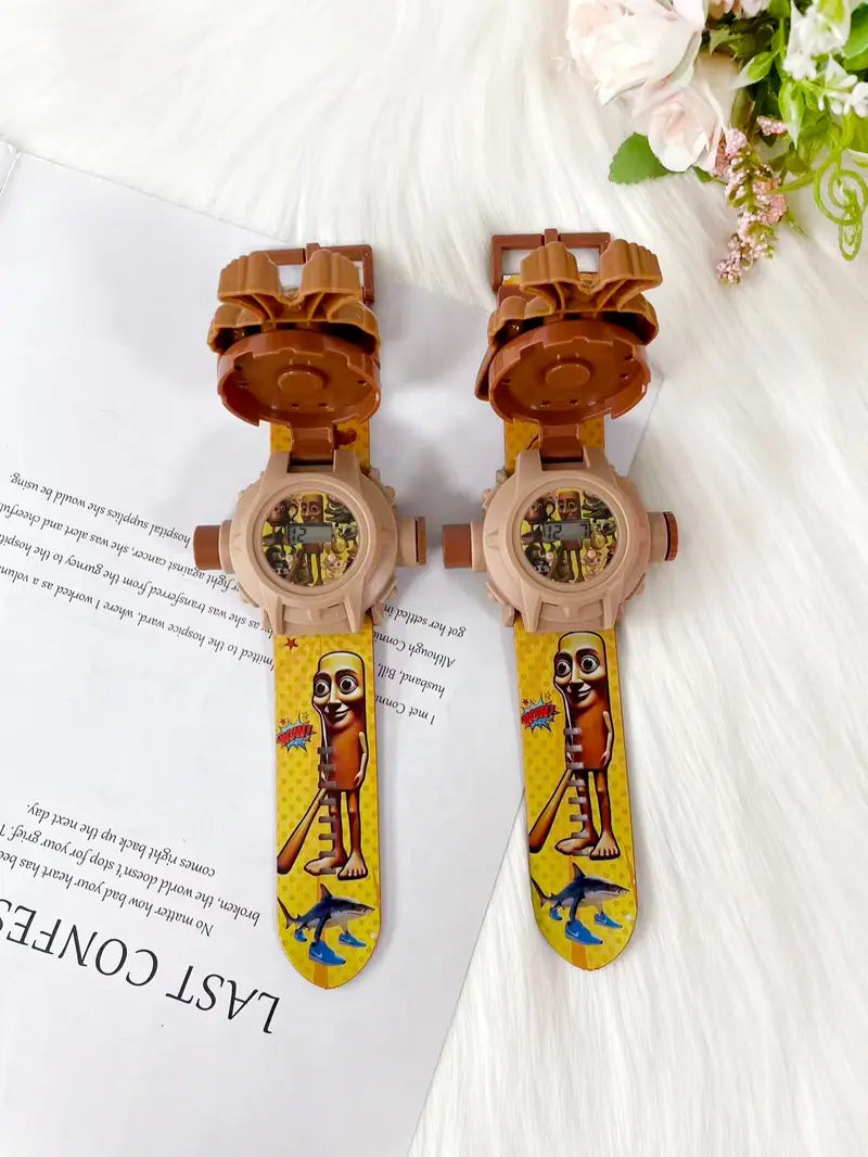 Tung Tung Tung Sahur Digital Projector Watch with 24 Image Slides, Adjustable Character Strap